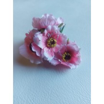 Букетики "Маки" на веточке (6 шт) цв. розовый, цена за пучок